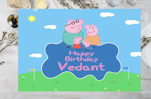 Peppa Pig Theme Birthday Table Mats for Decoration