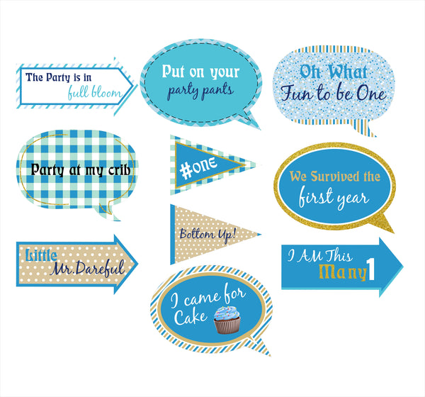 One is Fun Theme Birthday Party Photo Booth Props Kit