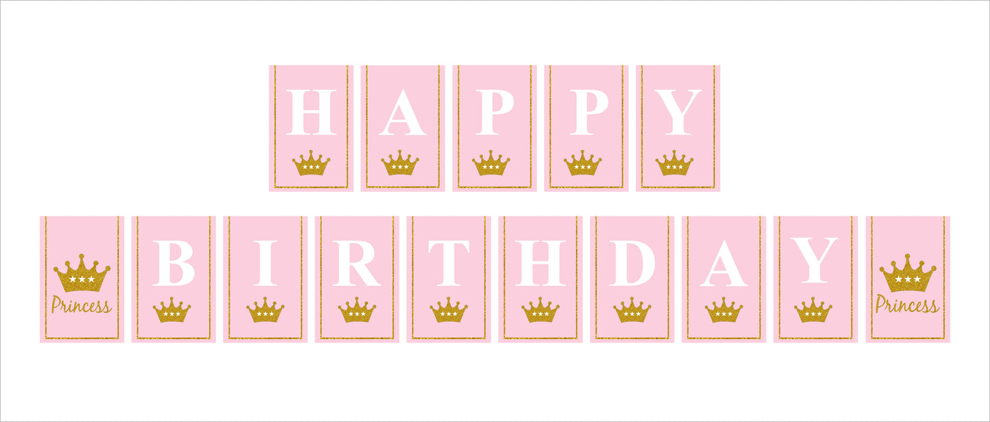 Princess Birthday Party Banner for Decoration