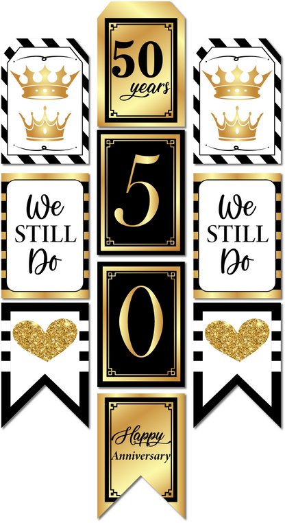 50th Anniversary Party Paper Door Banner for Wall Decoration 