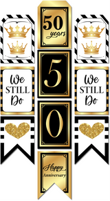 50th Anniversary Party Paper Door Banner for Wall Decoration 