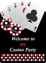 Casino/Card Party Welcome Board For Decorations