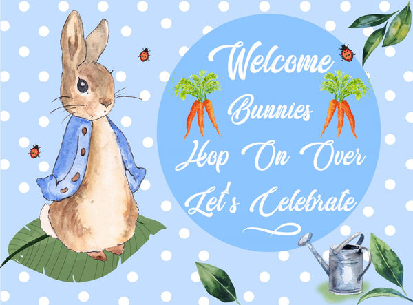 Some Bunny Is One Birthday Party Welcome Board