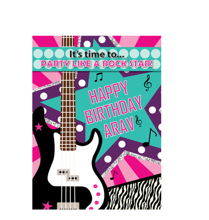 Rockstar Theme Birthday Party Welcome Board