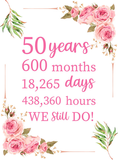 50th Anniversary Party Welcome Board For Decorations