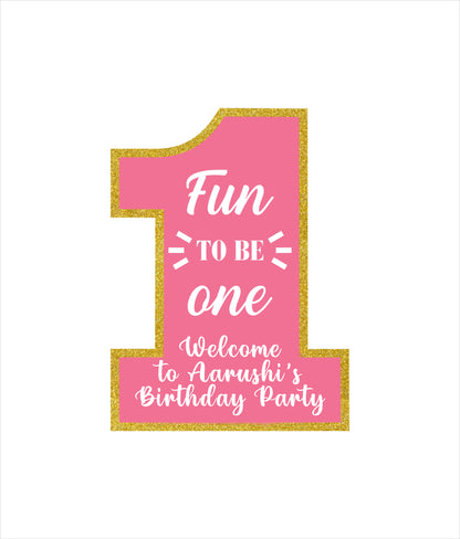 One Is Fun First Birthday Party Welcome Board