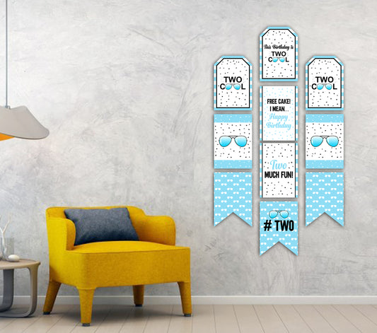Two Cool Theme Birthday Paper Door Banner for Wall Decoration 