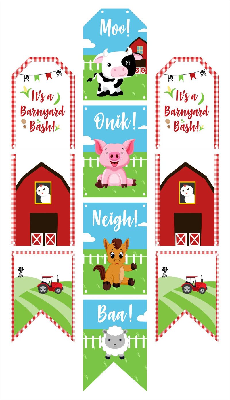 Farm Animal Theme Hanging  Door Banners Birthday Party Wall Decoration