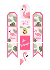 Flamingo Theme Birthday Party Paper Door Banner for Wall Decoration