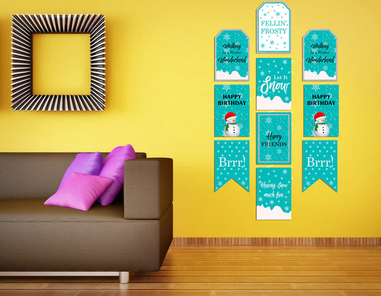 Winter Wonderland Theme Birthday Party Paper Door Banner for Wall Decoration