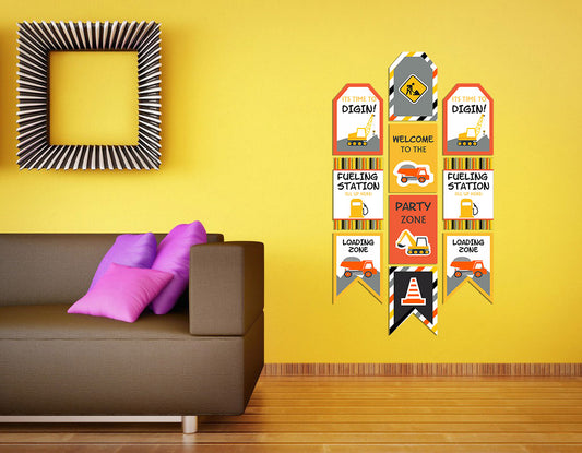 Construction Birthday Party Theme Hanging Set for Decoration