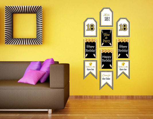 18th Birthday Paper Door Banner for Wall Decoration 