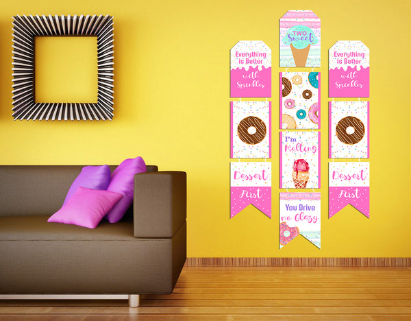 Two Sweet Theme Birthday Paper Door Banner for Wall Decoration 