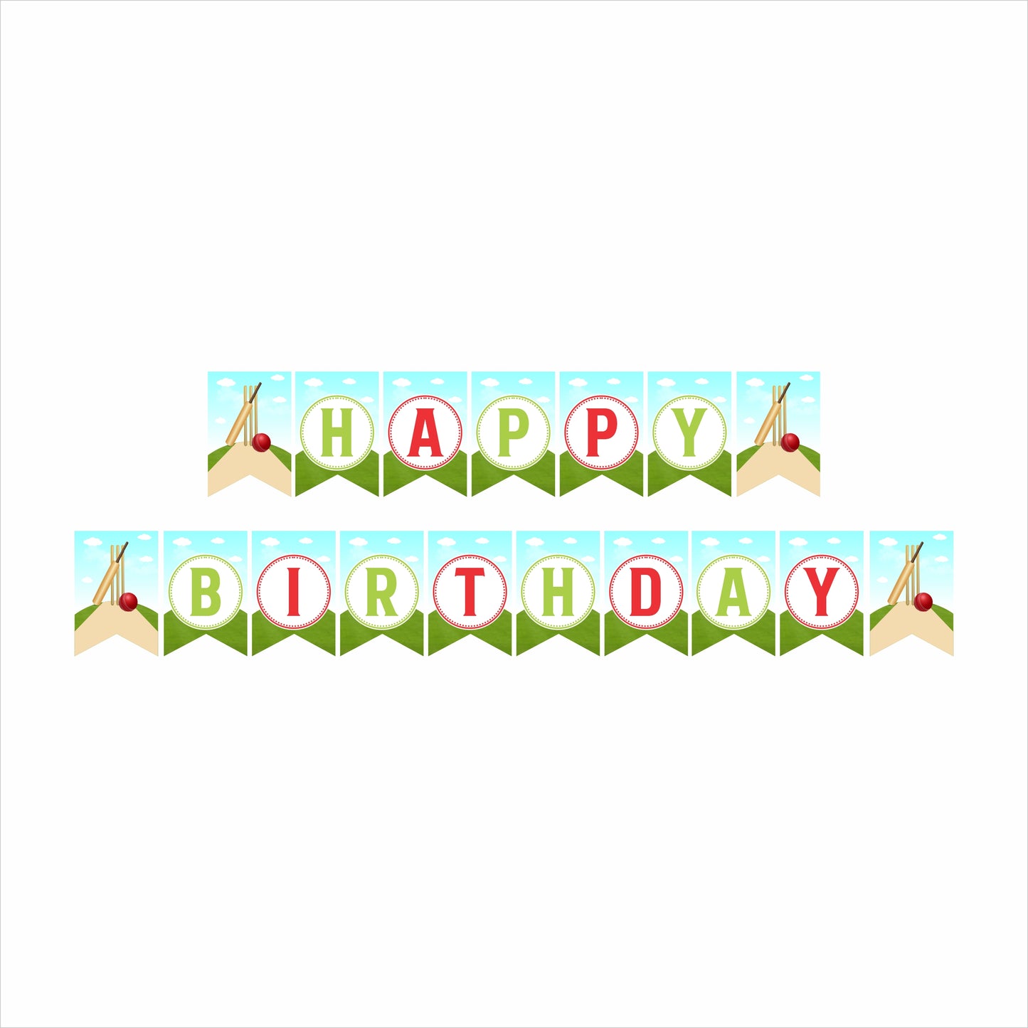 Cricket Theme Birthday Party Banner for Decoration