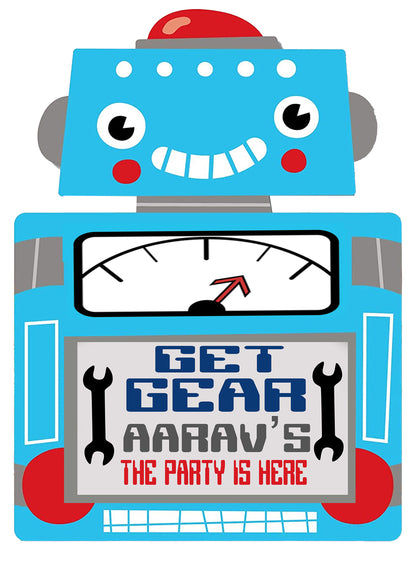 Robot Theme Birthday Party Welcome Board