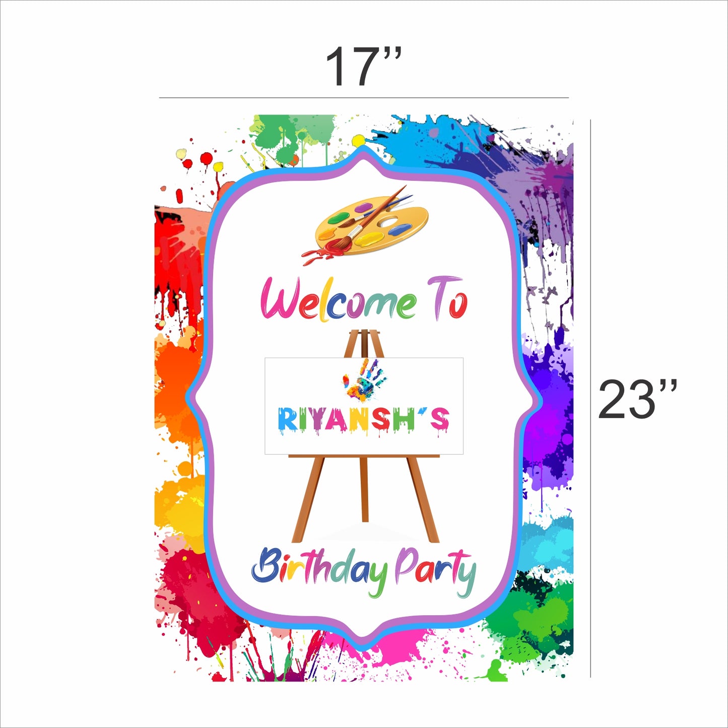 Art and Paint Theme Birthday Party Welcome Board