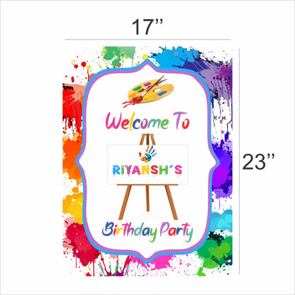 Art and Paint Theme Birthday Party Welcome Board