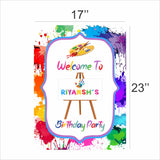 Art and Paint Theme Birthday Party Welcome Board