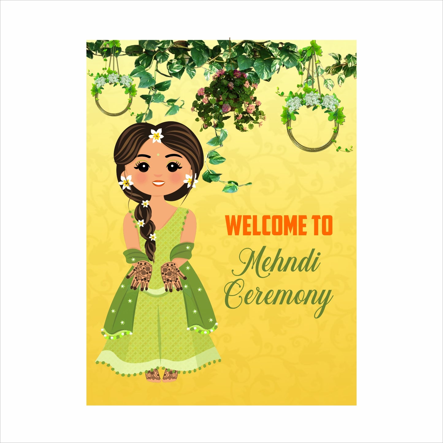 Mehndi Ceremony Theme Party Welcome Board