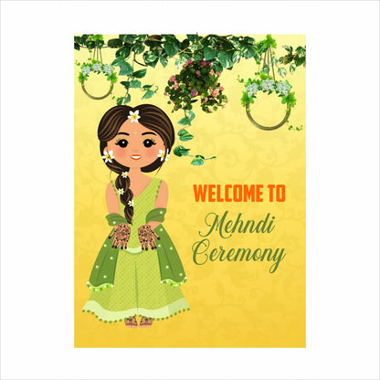 Mehndi Ceremony Theme Party Welcome Board