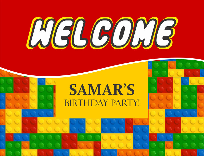 Lego Theme Birthday Party Welcome Board