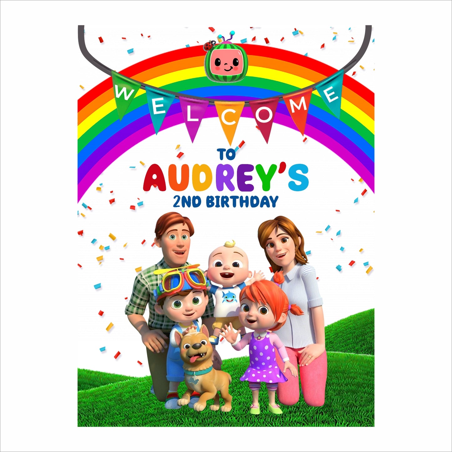 Cocomelon Theme Birthday Party Welcome Board