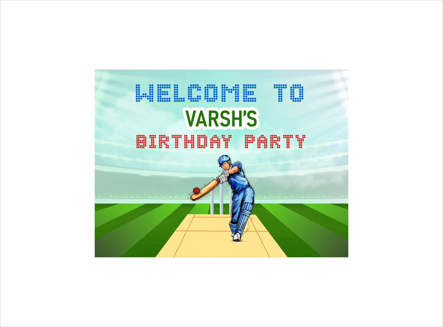 Cricket Theme Birthday Party Welcome Board