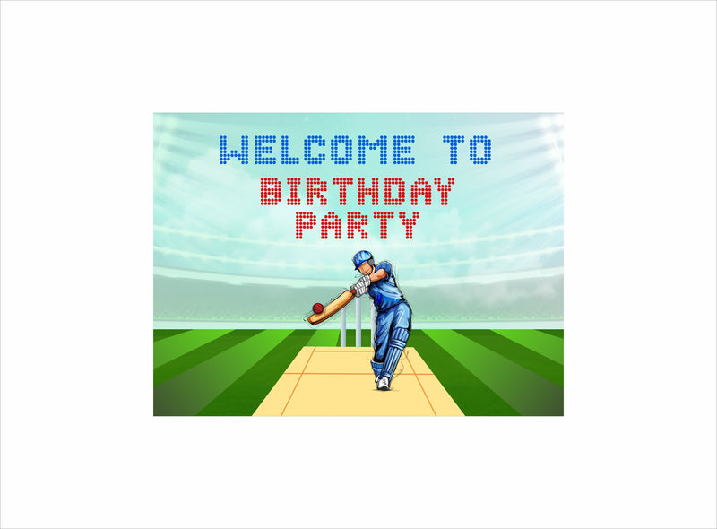 Cricket Theme Birthday Party Welcome Board