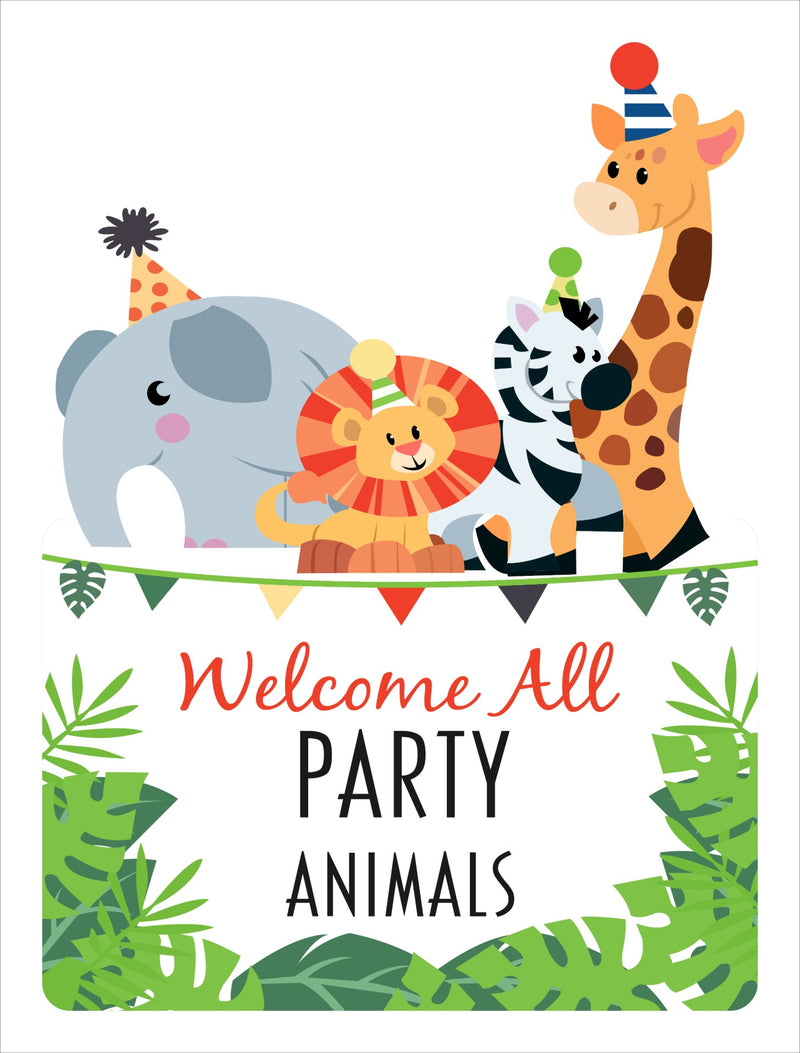 Jungle Theme Birthday Party Welcome Board