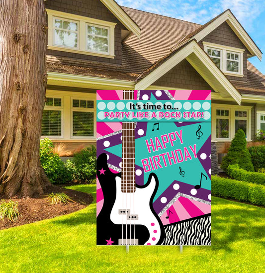 Rockstar Theme Birthday Party Welcome Board