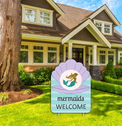 Mermaid Theme Birthday Party Welcome Board