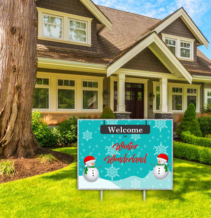 Winter Wonderland Theme Birthday Party Welcome Board