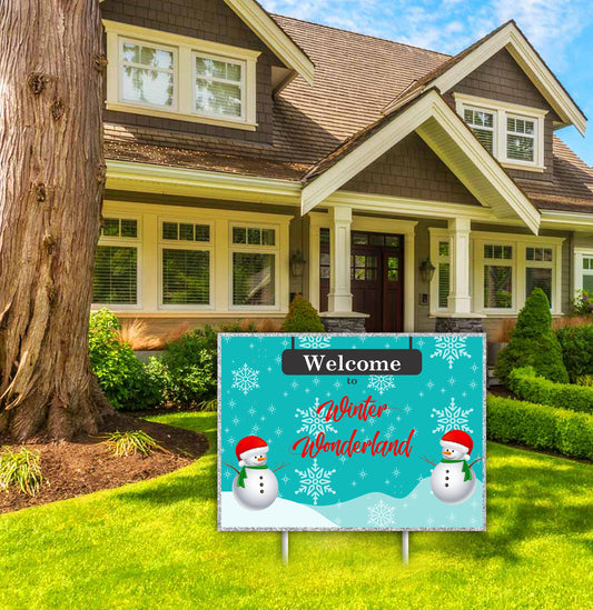 Winter Wonderland Theme Birthday Party Welcome Board