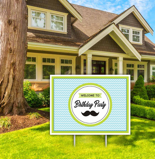 Little Man Theme Birthday Party Welcome Board