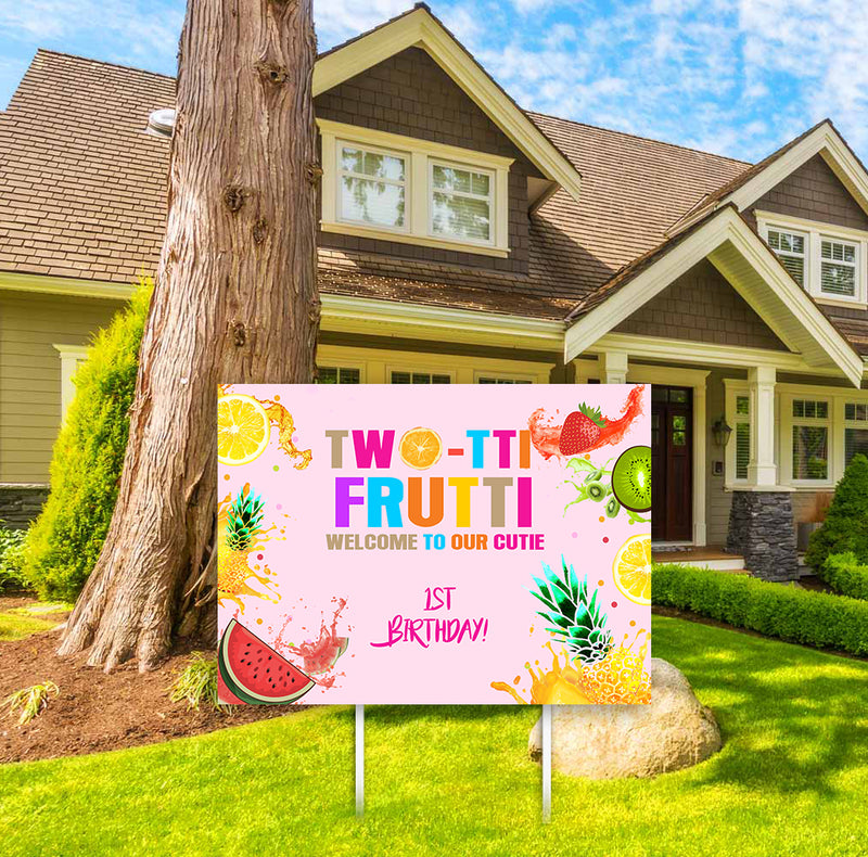 Twotti Fruity Theme Birthday Party Welcome Board 