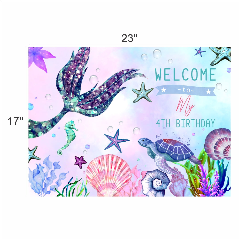 Mermaid Theme Birthday Party Welcome Board