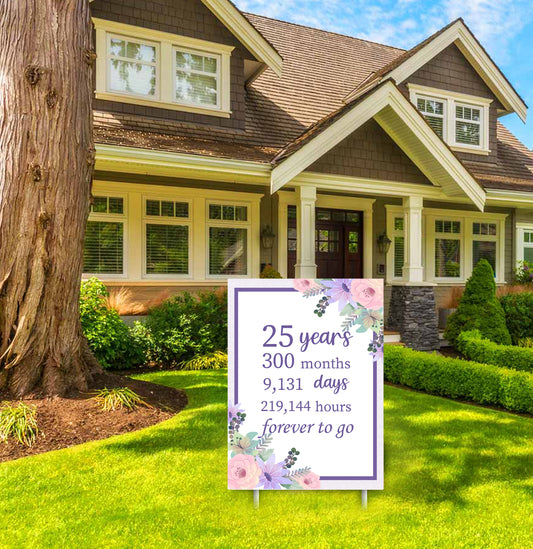 25Th Anniversary Or Silver Jubilee Floral Party Welcome Board