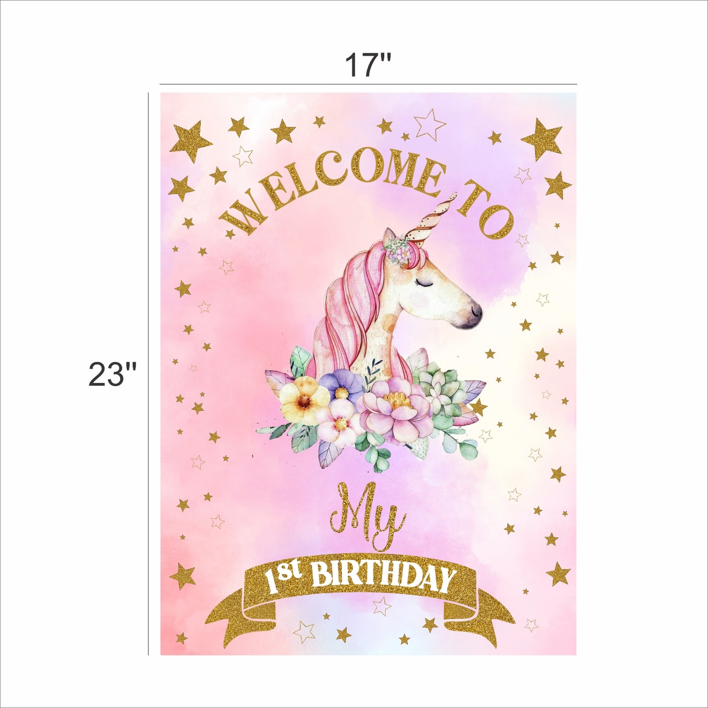 Unicorn Theme Birthday Party Welcome Board