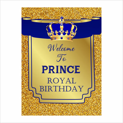 Prince Birthday Party Welcome Board