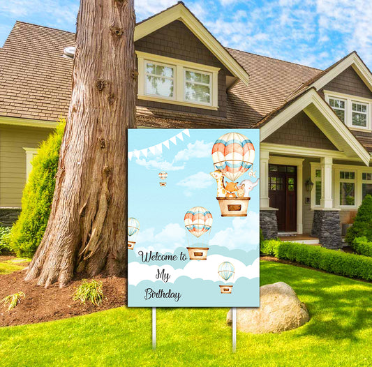Hot Air Theme Birthday Party Welcome Board