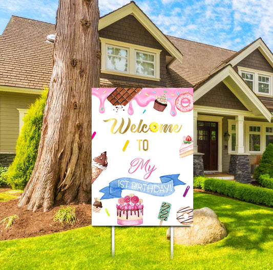 Candy Land Theme Birthday Party Welcome Board