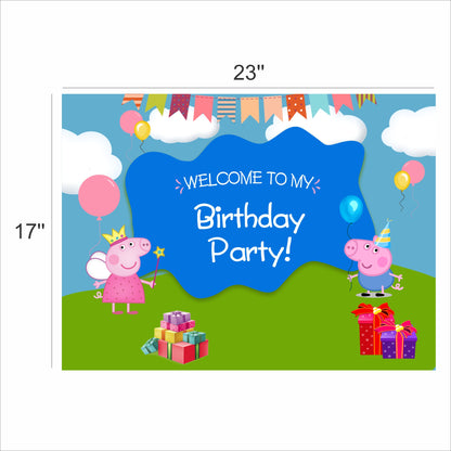 Peppa Pig Theme Birthday Party Welcome Board
