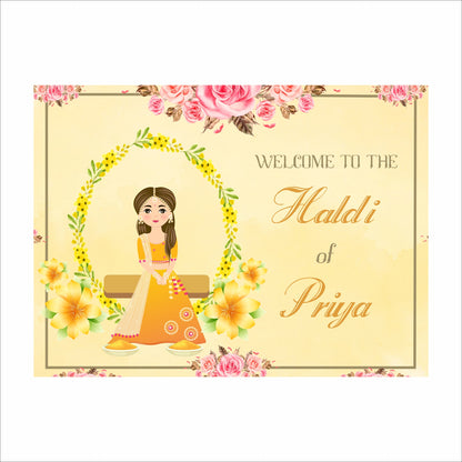 Haldi Ceremony Theme Party Welcome Board