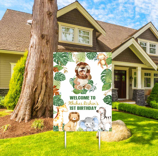 Jungle Theme Birthday Party Welcome Board
