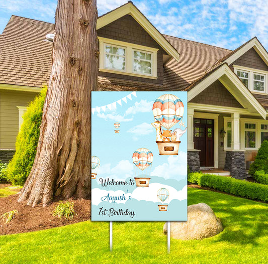 Hot Air Theme Birthday Party Welcome Board