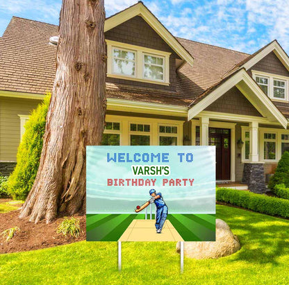 Cricket Theme Birthday Party Welcome Board