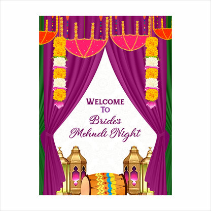 Mehndi Ceremony Theme Party Welcome Board