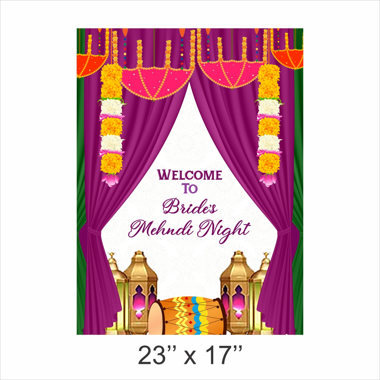 Mehndi Ceremony Theme Party Welcome Board