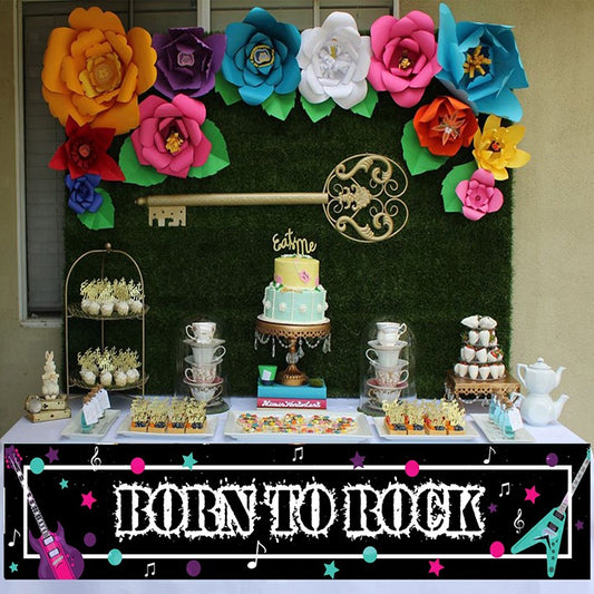 Rockstar Theme Birthday Long Banner for Decoration