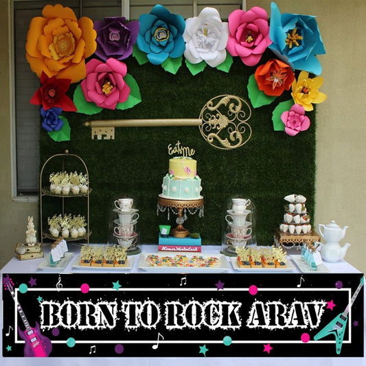 Rockstar Theme Birthday Long Banner for Decoration